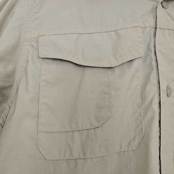 COLUMBIA High Performance Button Shirt Brown Khaki Boys XL (L possibly) - Picture 2 of 11